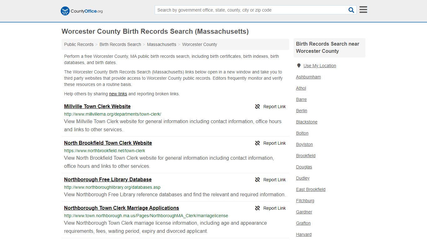 Birth Records Search - Worcester County, MA (Birth ...