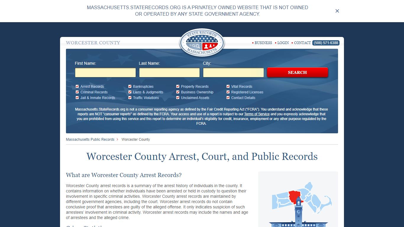 Worcester County Arrest, Court, and Public Records